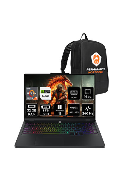 LENOVO Legion Pro 5 R9 8940HX 32GB 1TB SSD RTX5060/8GB 115W 16" QHD+ 240Hz W1...