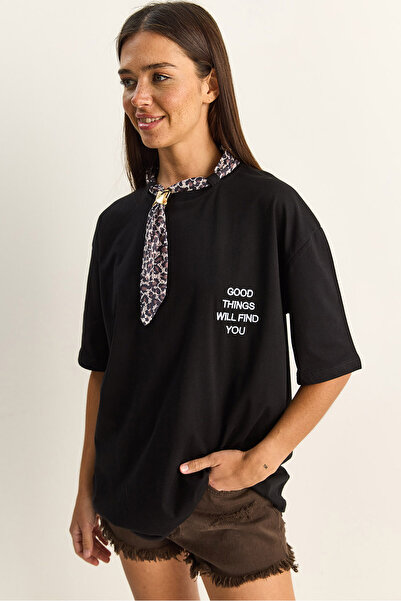 Bianco Lucci T-Shirt - Μαύρο - Ευθεία