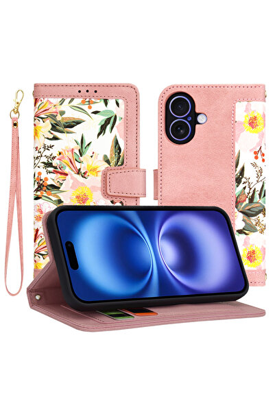 Techsuit Husa pentru iPhone 16, FlipCraft, protectie antisoc, roz