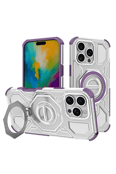 Techsuit Husa pentru iPhone 16 Pro, Carbon Shield PRO, protectie antisoc, mov