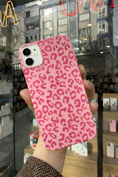 OVADA İphone 11 Uyumlu Minik Leopar Desenli Silikon Telefon Kılıfı