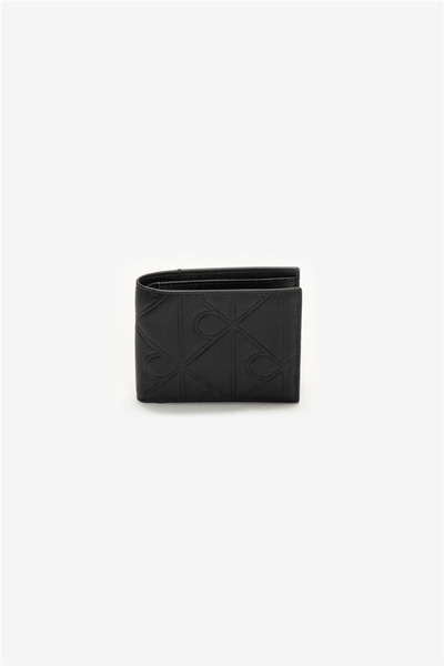 Calvin Klein Xl Emblem Aop Emboss Erkek Cüzdan Siyah
