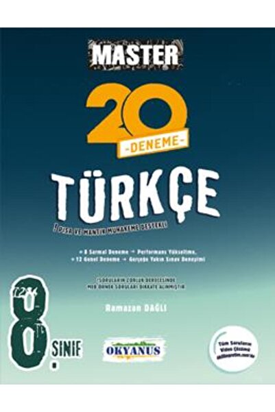 Okyanus Yayınları Okyanus 8. Sınıf Master Türkçe 20 Deneme