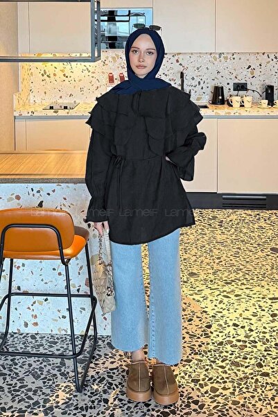 lamelif Λιτό πουκάμισο - Μαύρο - Casual