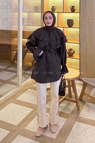 lamelif Λιτό πουκάμισο - Καφέ - Casual