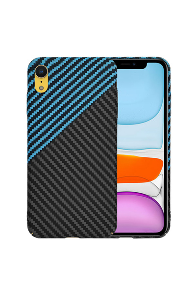 Techsuit Husa pentru iPhone XR, Carbonite FiberShell, protectie antisoc, bleu