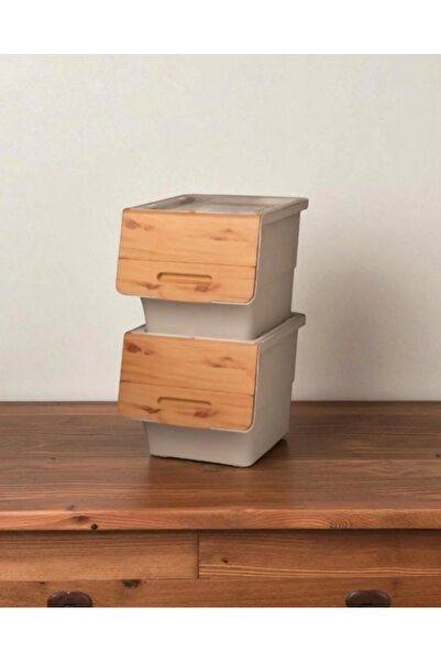 nextbuy 24 LT Bambu Renk Organizer Çok Amaçlı Kutu Tekerlekli Patates Sebze Soğanlık Kutusu Oyuncak Sepeti