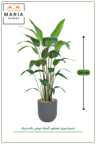 MARIA HOMES Artificial Bird of Paradise Plant 180 cm with Pot – Indoor Decora...