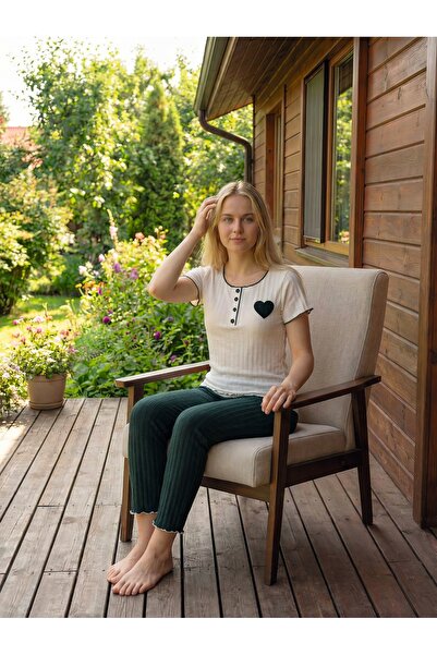 LİLA İÇ GİYİM Σετ πιτζάμας - Πράσινο - Μακρύ