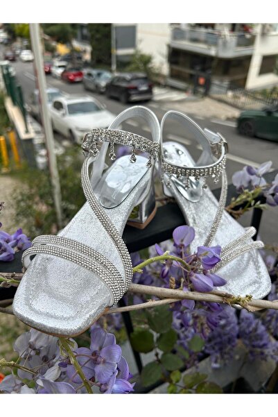 Scarpe Magiche Girl's Silver Stone Evening Dress Sandals with Ankle Strap, St...