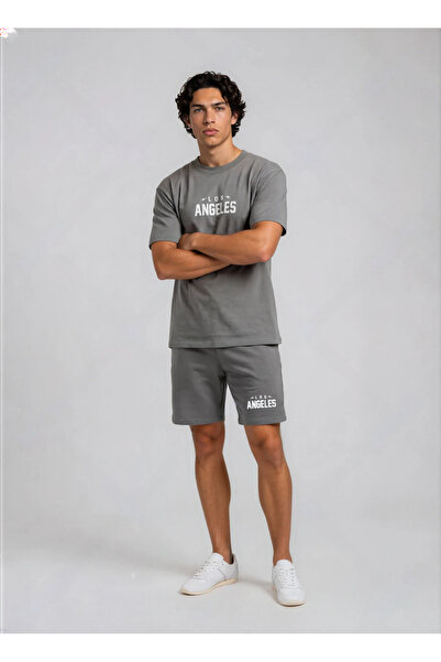 FRANCO RENZO Tricou imprimat pentru bărbați, pantaloni scurți, set de top și ...