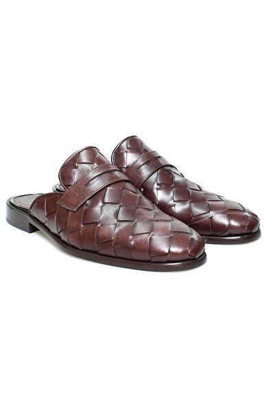 FRANCO CALVANI Brown Laceless Genuine Leather Leather Sole Men's Half Shoes