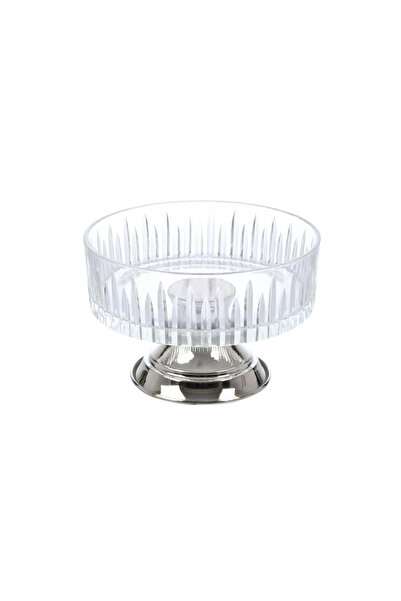 ZM Decor Gümüş Ayaklı Büyük Boy Kristal Kase 25cm