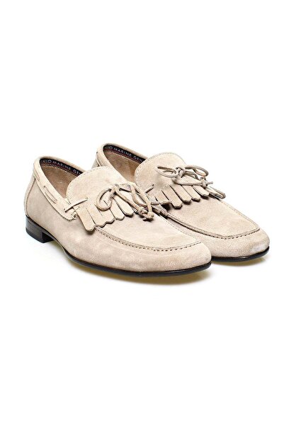 FRANCO CALVANI Beige Color Laceless Genuine Leather Leather Sole Men's Shoes