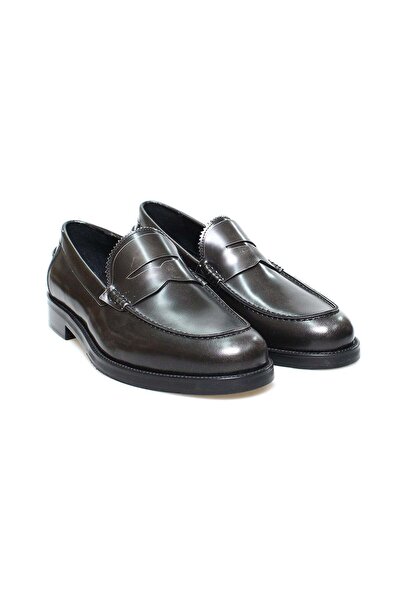 FRANCO CALVANI Gray Color Laceless Genuine Leather Leather Sole Men's Shoes