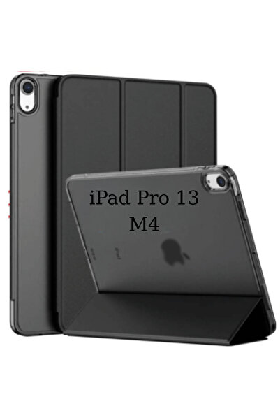 Fuchsia iPad Pro 13 2022 M4 Çip ile Uyumlu Kalemlikli Standlı Katlanabilir Sm...