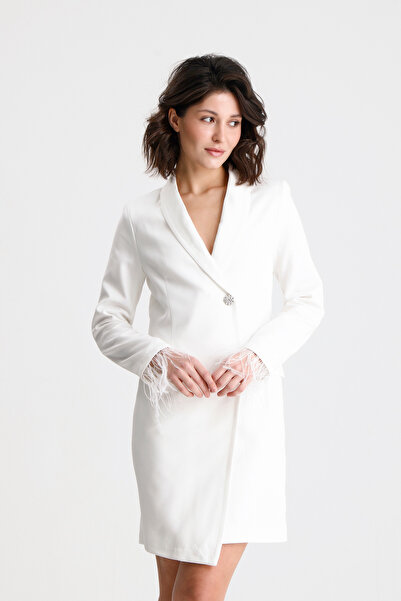 Sense Διπλό στρωμένο μπουφάν με φερμουάρ στην πλάτη |   Ckt35223 Εκρού