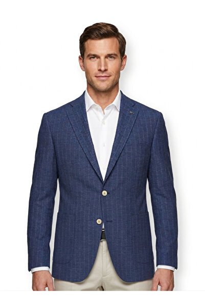 HAVAN MENSWEAR Breathable Linen Fabric Striped Men's Blazer Jacket Premium Pr...