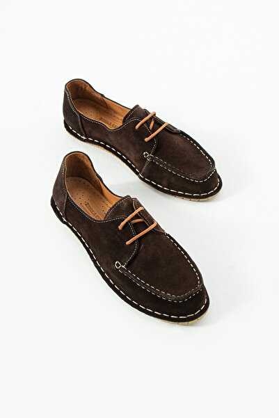 MERVESTORE Velvet Lace-Up Genuine Leather Ballerinas