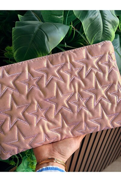 MyleeButik Yıldız Nakışlı Star Kadın Kapitone Portföy El Çantası & Clutch