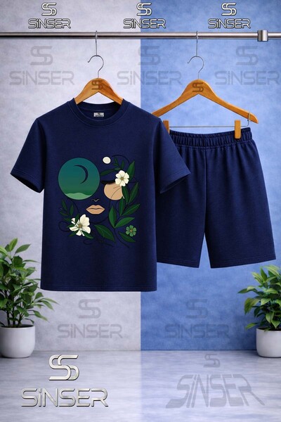 SS SİNSER Children's Cicekten Green Girl Yuzu Printed Crew Neck T-Shirt - Sho...