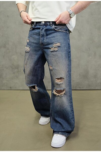 Riches Paris Blue Ripped Detail Jeans Denim Pants