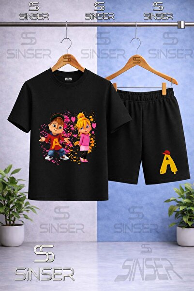 SS SİNSER Kids' Alvin and the Chipmunks Printed Crew Neck T-Shirt - Shorts Set