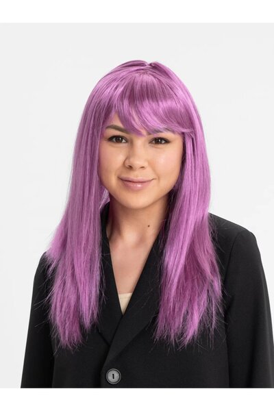 Unify Brand Rose Pink Color Straight Cut Long Party Wig False Hair (5343)