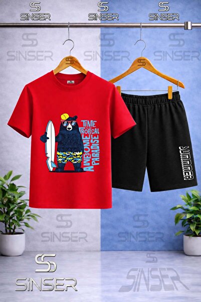 SS SİNSER تي شيرت للأطفال مطبوع عليه AYICIK SYH SURF SAPKA ذو رقبة دائرية - ط...