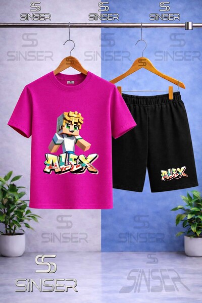 SS SİNSER Kids' Alex Sari New Printed Crew Neck T-Shirt - Shorts Set