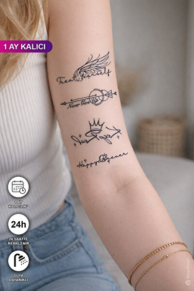 BP Tattoo 1 Ay Kalıcı Minimal Tasarım Yazı Dövmesi