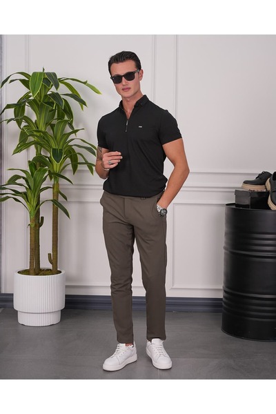 MODEFENDİ Tricou cu fermoar, cu guler pentru bebeluși, din bumbac Lycra, slim...