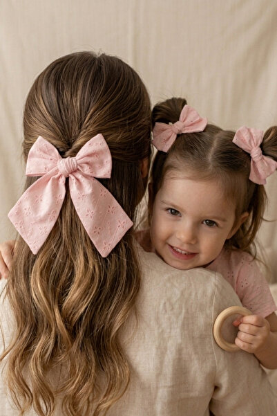 Liliza Accessories Pembe Fisto Fiyonk Otomatik Toka Ve 2li Minik Klips - Anne...