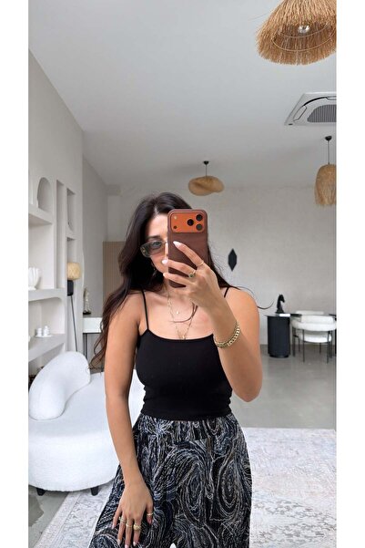 Buket Teke Μαύρο Αθλητικό Φανελάκι με Βαμβακερά Σφαιρίδια και Κορδόνια