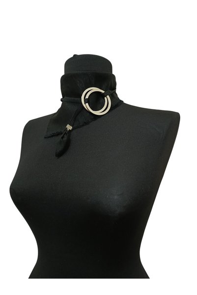 perimir moda tasarım Siyah Asimetrik Boyunluk