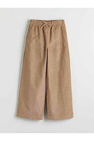 LC Waikiki Lcw Kids Beige Elastic Waist Velvet Girls' Trousers