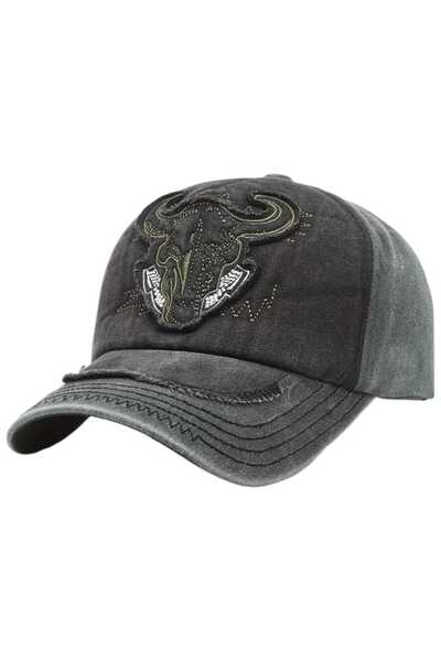 Mood Agenda Șapcă de baseball reglabilă, unisex, cu broderie antică cu taur