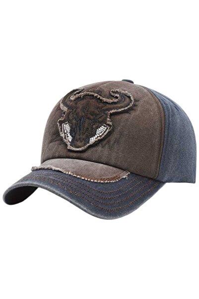 Mood Agenda Șapcă de baseball reglabilă, unisex, cu broderie antică cu taur