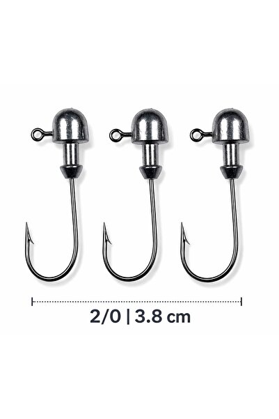 TRAKAV Jighead İğne 2/0 3.8 Cm Silikon Yem İçin Levrek Avı Uyumlu 3’lü Paket