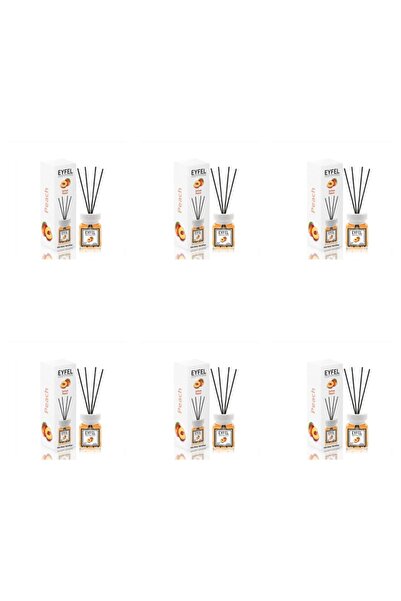 Eyfel Set 6x Odorizant de camera cu bete Eyfel, Piersica, 120 ml