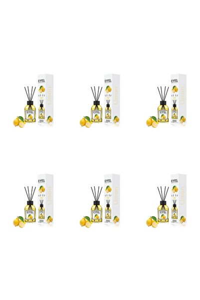 Eyfel Set 6x Odorizant de camera cu bete Eyfel, Lamaie, 120 ml