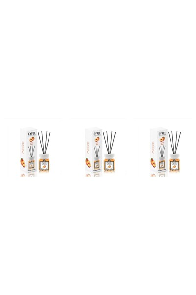 Eyfel Set 3x Odorizant de camera cu bete Eyfel, Piersica, 120 ml