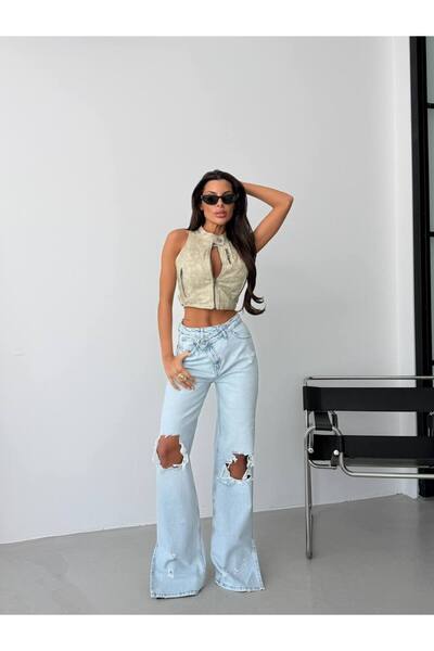 DENİKK Τζιν - Μπλε - Ευρύ πόδι