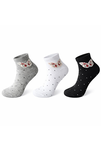 Barinoska 3-Piece Women's Ankle Socks 88% Cotton Seamless Non-Slip Sole Daily...