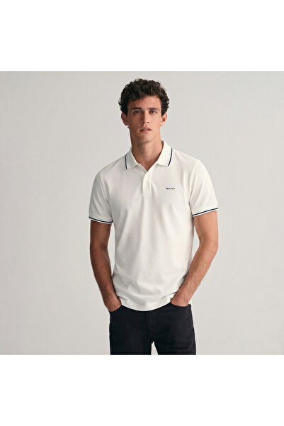 Gant Erkek Beyaz Regular Fit Polo Yaka T-Shirt