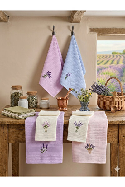 BEYAZLALE 6' Kitchen Towel Lavender Set 40 X 60