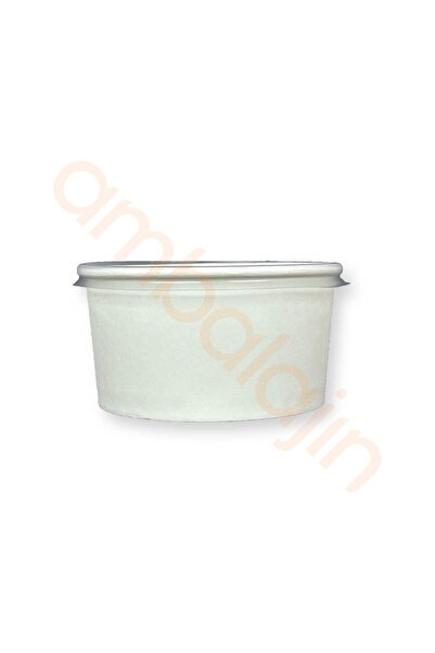 Ambalajın 25 Adet 14 Oz Beyaz Karton Çorba Kasesi Plastik Kapaklı – Aşure, Ta...