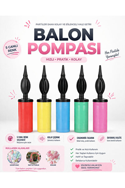 Mosby Balon Şişirme Pompası 1. Kalite Parti Doğum Günü Balon Pompası Kolay Ve...