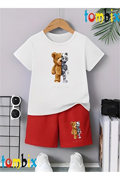 tombix Robotic Printed T-Shirt Shorts Summer Children's Set