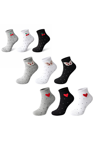 Barinoska 3-Piece Women's Ankle Socks 88% Cotton Seamless Non-Slip Sole Daily...
